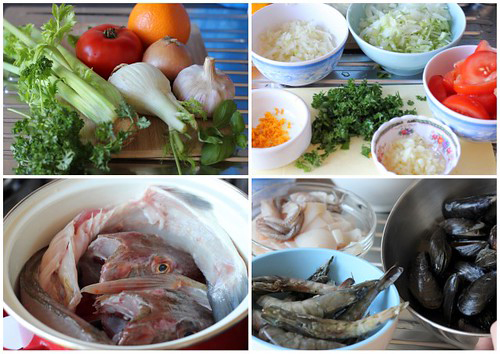 sơ chế nguyên liệu cho món súp hải sản